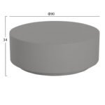 ΤΡΑΠΕΖΙ ΜΕΣΗΣ FIBER CEMENT ΣΤΡΟΓΓΥΛΟ KYOKO HM6579.01 ΓΚΡΙ Φ90x30Υεκ. - Image 2