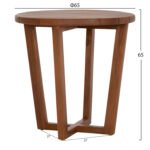 ΤΡΑΠΕΖΙ ΜΕΣΗΣ ΣΤΡΟΓΓΥΛΟ KOLIN HM6629 ΞΥΛΟ TEAK ΣΕ ΦΥΣΙΚΟ Φ65x65Υεκ. - Image 2