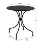 ΤΡΑΠΕΖΙ ΜΕΤΑΛΛΙΚΟ AMORE ΜΑΥΡΟ HM5004.11 Φ70Χ71Υεκ. - Image 2