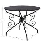 ΤΡΑΠΕΖΙ ΜΕΤΑΛΛΙΚΟ AMORE Φ95 ΜΑΥΡΟ HM5009.11 - Image 2