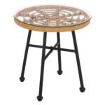 Αγόρασε ΤΡΑΠΕΖΙ ΜΕΤΑΛΛΙΚΟ SPENCER HM5716 ΜΕ WICKER ΜΠΕΖ Φ48