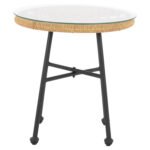 ΤΡΑΠΕΖΙ ΜΕΤΑΛΛΙΚΟ SPENCER HM5716 ΜΕ WICKER ΜΠΕΖ Φ48,5x51 εκ. - Image 3