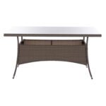 ΤΡΑΠΕΖΙ ΜΕΤΑΛΛΙΚΟ MINSK RATTAN ΓΚΡΙ HM5507.01 150x90x75Υ εκ. - Image 3