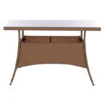 ΤΡΑΠΕΖΙ ΜΕΤΑΛΛΙΚΟ MILITARY RATTAN ΜΠΕΖ ΚΑΦΕ HM5141.32 120x70x75Υ εκ. - Image 3