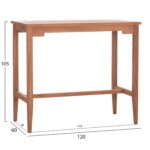 ΤΡΑΠΕΖΙ ΜΠΑΡ CRANSTON HM18111 ΞΥΛΟ ΤΕΑΚ--ΦΥΣΙΚΟ ΧΡΩΜΑ 120x60x105Υεκ. - Image 2