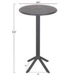 ΤΡΑΠΕΖΙ ΜΠΑΡ ΣΤΡΟΓΓΥΛΟ TERRIN HM6126.20 ΠΟΛΥΠΡΟΠΥΛΕΝΙΟ ΓΚΡΙ Φ60x106Υεκ. - Image 2