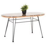 Αγόρασε ΤΡΑΠΕΖΙ ΟΒΑΛ ΧΑΜΗΛΟ ALLEGRA HM5695.11 ΜΠΕΖ WICKER-ΜΑΥΡΟ ΜΕΤΑΛΛΟ 100x45x51