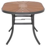 ΤΡΑΠΕΖΙ ΟΒΑΛ ΕΞ.ΧΩΡΟΥ TELAMO HM6288.01 ΑΛΟΥΜΙΝΙΟ ΑΝΘΡΑΚΙ-POLYWOOD ΦΥΣΙΚΟ 160x90x73,5Υεκ - Image 4