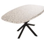 ΤΡΑΠΕΖΙ ΟΒΑΛ RODDEN HM11903.03 ΜΕ WERZALIT TERRAZZO-ΜΑΥΡΗ ΧΙΑΣΤΙ ΒΑΣΗ 146x94x75Υεκ - Image 5