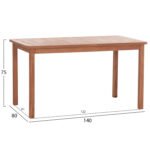ΤΡΑΠΕΖΙ ΟΡΘΟΓΩΝΙΟ PRESSCOT HM18123 ΞΥΛΟ TEAK--ΦΥΣΙΚΟ 140x80x76Υεκ. - Image 2
