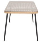 ΤΡΑΠΕΖΙ ΟΡΘΟΓΩΝΙΟ ALLEGRA HM5537.11 ΜΕΤΑΛ.ΜΑΥΡΟ-P.E. RATTAN ΦΥΣΙΚΟ 139,5x79,5x73Υεκ. - Image 4