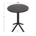 ΤΡΑΠΕΖΙ ΠΟΛΥΠΡΟΠΥΛΕΝΙΟΥ ΣΤΡΟΓΓΥΛΟ TERRIN HM6124.12 ΜΑΥΡΟ Φ60x75Υεκ. - Image 2