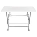 ΤΡΑΠΕΖΙ ΠΤΥΣΣΟΜΕΝΟ CONNY HM6146.03 ΛΕΥΚΟ ΠΟΛΥΠΡΟΠΥΛΕΝΙΟ ΟΨΗ RATTAN TOP-ΜΕΤΑΛΛΙΚΗ ΒΑΣΗ 114x64x74Υεκ. - Image 3