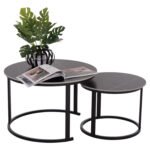 Αγόρασε ΤΡΑΠΕΖΙ ΣΑΛΟΝΙΟΥ 2ΤΜΧ TALOS ΚΕΡΑΜΙΚΟ TOP ΜΕ ΟΨΗ ΜΑΥΡΟΥ ΜΑΡΜΑΡΟΥ HM18140.02 Φ70+Φ50 σε μοναδική τιμή στο clickforshop.gr