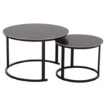 ΤΡΑΠΕΖΙ ΣΑΛΟΝΙΟΥ 2ΤΜΧ TALOS ΚΕΡΑΜΙΚΟ TOP ΜΕ ΟΨΗ ΜΑΥΡΟΥ ΜΑΡΜΑΡΟΥ HM18140.02 Φ70+Φ50 - Image 4