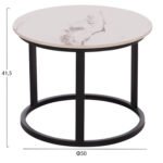 ΤΡΑΠΕΖΙ ΣΑΛΟΝΙΟΥ 2ΤΜΧ TALOS ΛΕΥΚΟ ΜΕ ΚΑΦΕ ΝΕΡΑ ΚΕΡΑΜΙΚΟ TOP HM18140.03 Φ70+Φ50 - Image 3