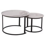 ΤΡΑΠΕΖΙ ΣΑΛΟΝΙΟΥ 2ΤΜΧ TALOS ΛΕΥΚΟ ΜΕ ΚΑΦΕ ΝΕΡΑ ΚΕΡΑΜΙΚΟ TOP HM18140.03 Φ70+Φ50 - Image 4