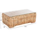 ΤΡΑΠΕΖΙ ΣΑΛΟΝΙΟΥ ΕΞ.ΧΩΡΟΥ TROPEL HM9811 ΞΥΛΟ MANGO-ΦΥΣΙΚΟ RATTAN-ΓΥΑΛΙ ΑΣΦΑΛΕΙΑΣ 110x60x40Υεκ. - Image 2