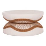 ΤΡΑΠΕΖΙ ΣΑΛΟΝΙΟΥ ANNA HM18157.02 FIBER CEMENT ΛΕΥΚΟ-ΦΥΣΙΚΟ RATTAN--Φ92x44.5Υεκ - Image 5