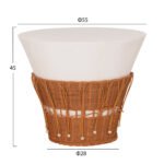 ΤΡΑΠΕΖΙ ΣΑΛΟΝΙΟΥ PERRAL HM18164.02L FIBER CEMENT ΛΕΥΚΟ-ΦΥΣΙΚΟ RATTAN--Φ55x45Υεκ - Image 2