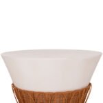 ΤΡΑΠΕΖΙ ΣΑΛΟΝΙΟΥ PERRAL HM18164.02L FIBER CEMENT ΛΕΥΚΟ-ΦΥΣΙΚΟ RATTAN--Φ55x45Υεκ - Image 5