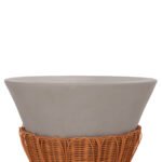 ΤΡΑΠΕΖΙ ΣΑΛΟΝΙΟΥ PERRAL HM18164.03L FIBER CEMENT ΓΚΡΙ-ΦΥΣΙΚΟ RATTAN--Φ55x45Υεκ - Image 4