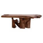 ΤΡΑΠΕΖΙ ΣΑΛΟΝΙΟΥ ANGELICA HM18303 ΞΥΛΟ TEAK--ΣΚΟΥΡΟ ΚΑΦΕ 156x94x49Υεκ. - Image 3