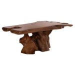ΤΡΑΠΕΖΙ ΣΑΛΟΝΙΟΥ ANGELICA HM18303 ΞΥΛΟ TEAK--ΣΚΟΥΡΟ ΚΑΦΕ 156x94x49Υεκ. - Image 4
