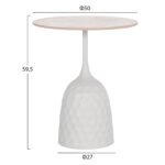 ΤΡΑΠΕΖΙ ΣΑΛΟΝΙΟΥ LONGSTEM HM18317.01 ΒΑΣΗ ΛΕΥΚΗ--SINTERED STONE CALACATA GOLD Φ50 - Image 2