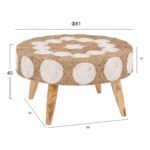 ΤΡΑΠΕΖΙ ΣΑΛΟΝΙΟΥ HM7825 ΞΥΛΟ ΤΕΑΚ ΚΑΙ SEAGRASS ΣΕ ΦΥΣΙΚΟ & ΛΕΥΚΟ Φ81x45Υεκ. - Image 2