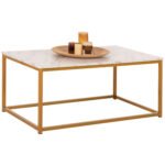 Αγόρασε ΤΡΑΠΕΖΙ ΣΑΛΟΝΙΟΥ SAFFRON HM8975.11 ΜΕΛΑΜΙΝΗ ΛΕΥΚΟ ΜΑΡΜΑΡΟ-ΧΡΥΣΗ ΒΑΣΗ 95Χ55Χ43