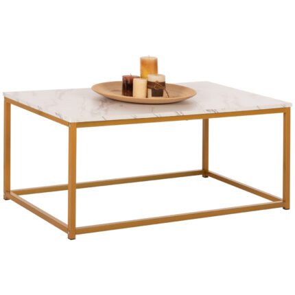 Αγόρασε ΤΡΑΠΕΖΙ ΣΑΛΟΝΙΟΥ SAFFRON HM8975.11 ΜΕΛΑΜΙΝΗ ΛΕΥΚΟ ΜΑΡΜΑΡΟ-ΧΡΥΣΗ ΒΑΣΗ 95Χ55Χ43