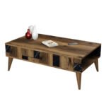 Αγόρασε ΤΡΑΠΕΖΙ ΣΑΛΟΝΙΟΥ HM9504.02 ΜΕΛΑΜΙΝΗΣ ΚΑΡΥΔΙ-ΜΑΥΡΟ ΜΑΡΜΑΡΟ 105x60x37.6Υεκ. σε μοναδική τιμή στο clickforshop.gr