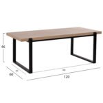 ΤΡΑΠΕΖΙ ΣΑΛΟΝΙΟΥ SHABEN HM9585.03 MDF SONOMA-ΜΑΥΡΗ ΜΕΤΑΛΛΙΚΗ ΒΑΣΗ 120x60X46Yεκ. - Image 2