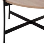 ΤΡΑΠΕΖΙ ΣΑΛΟΝΙΟΥ HM9588.03 MDF ΣΟΝΑΜΑ-ΜΑΥΡΗ ΜΕΤΑΛΛΙΚΗ ΒΑΣΗ Φ80x45Υεκ. - Image 6