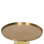 ΤΡΑΠΕΖΙ ΣΑΛΟΝΙΟΥ SCAL HM9724 ΒΑΣΗ ΠΡΑΣΙΝΟ ΓΥΑΛΙ-TOP ΧΡΥΣΟ ΜΕΤΑΛΛΟ Φ76x43,5Υεκ - Image 4