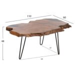 ΤΡΑΠΕΖΙ ΣΑΛΟΝΙΟΥ GLAZE HM9750 ΞΥΛΟ ΤΕΑΚ ΣΕ ΦΥΣΙΚΟ-ΜΑΥΡΑ ΜΕΤΑΛ.ΠΟΔΙΑ 110x60x48Υεκ. - Image 2