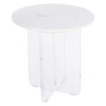 ΤΡΑΠΕΖΙ ΣΑΛΟΝΙΟΥ ACRYLON HM9779.01 HPL ΛΕΥΚΟ ΜΑΡΜΑΡΟ-ΑΚΡΥΛΙΚΟ ΠΟΔΙ Φ40x41Υεκ. - Image 3