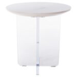 ΤΡΑΠΕΖΙ ΣΑΛΟΝΙΟΥ ACRYLON HM9779.01 HPL ΛΕΥΚΟ ΜΑΡΜΑΡΟ-ΑΚΡΥΛΙΚΟ ΠΟΔΙ Φ40x41Υεκ. - Image 4