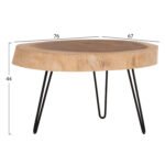 ΤΡΑΠΕΖΙ ΣΑΛΟΝΙΟΥ SERVON HM9912 SUAR ΞΥΛΟ ΦΥΣΙΚΟ-ΜΕΤΑΛ.ΠΟΔΙΑ ΜΑΥΡΑ 76x67x44Υεκ. - Image 2