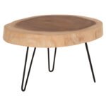 ΤΡΑΠΕΖΙ ΣΑΛΟΝΙΟΥ SERVON HM9912 SUAR ΞΥΛΟ ΦΥΣΙΚΟ-ΜΕΤΑΛ.ΠΟΔΙΑ ΜΑΥΡΑ 76x67x44Υεκ. - Image 4