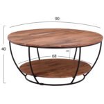 ΤΡΑΠΕΖΙ ΣΑΛΟΝΙΟΥ ANNETTE ΜΕ ΞΥΛΟ ΑΚΑΚΙΑΣ HM8778.11 Φ90x40 εκ. - Image 2