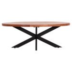 ΤΡΑΠΕΖΙ ΣΑΛΟΝΙΟΥ ΟΒΑΛ MONTANA SUPERIOR HM9906 ΞΥΛΟ ΑΚΑΚΙΑΣ-ΜΕΤΑΛΛΟ 120x61x45Υεκ. - Image 3