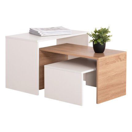 Αγόρασε ΤΡΑΠΕΖΙ ΣΑΛΟΝΙΟΥ ΣΕΤ 3ΤΜΧ BENTIL HM9444.11 ΜΕΛΑΜΙΝΗ SONAMA-ΛΕΥΚΟ 65x35x45Υεκ σε μοναδική τιμή στο clickforshop.gr