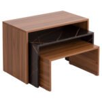 ΤΡΑΠΕΖΙ ΣΑΛΟΝΙΟΥ ΣΕΤ 3ΤΜΧ BENTIL HM9444.12 ΜΕΛΑΜΙΝΗ ΚΑΡΥΔΙ-ΜΑΥΡΟ ΜΑΡΜΑΡΟ 65x35x45Υεκ - Image 5