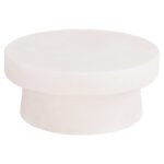 ΤΡΑΠΕΖΙ ΣΑΛΟΝΙΟΥ ΣΤΡΟΓΓΥΛΟ ΣΕΙΡΑ SANTORINI HM18050 MDF ΣΕ ΥΠΟΛΕΥΚΟ ΧΡΩΜΑ Φ80x35Υεκ. - Image 4