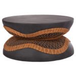 Αγόρασε ΤΡΑΠΕΖΙ ΣΑΛΟΝΙΟΥ ΣΤΡΟΓΓΥΛΟ ANNA HM18157.01 FIBER CEMENT ΣΕ ΜΑΥΡΟ-ΦΥΣΙΚΟ RATTAN--Φ92x44.5Υεκ. σε μοναδική τιμή στο clickforshop.gr