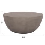 ΤΡΑΠΕΖΙ ΣΑΛΟΝΙΟΥ ΣΤΡΟΓΓΥΛΟ ALLAN HM18162.03 FIBER CEMENT ΣΕ ΓΚΡΙ--Φ92x49Υεκ. - Image 2