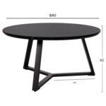 ΤΡΑΠΕΖΙ ΣΑΛΟΝΙΟΥ ΣΤΡΟΓΓΥΛΟ ROCKET HM9586.01 MDF ΜΑΥΡΟ ΜΑΡΜΑΡΟ-ΜΑΥΡΗ ΣΑΓΡΕ ΒΑΣΗ Φ80x42Υεκ. - Image 2