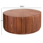 ΤΡΑΠΕΖΙ ΣΑΛΟΝΙΟΥ ΣΤΡΟΓΓΥΛΟ SEDGE HM9695 ΜΑΣΙΦ ΑΚΑΚΙΑ-ΦΥΣΙΚΟ ΧΡΩΜΑ Φ90Χ38Υεκ. - Image 2
